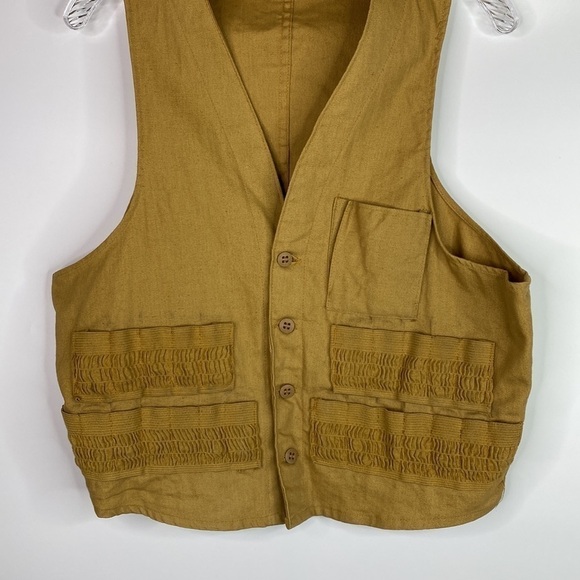 Vintage JC Higgens Sears Roebuck Brown Hunting Game Vest Small - Picture 3 of 9